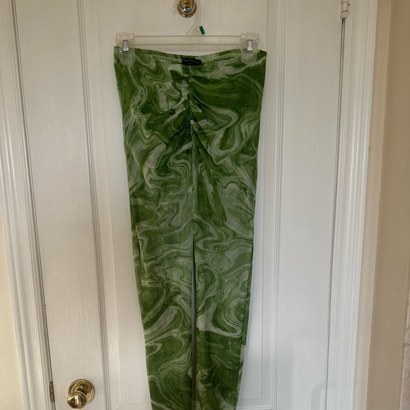 NAKED WARDROBE Vacation Mesh Green Pants - Picture 5 of 10